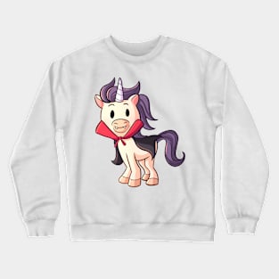 Cute Halloween Unicorn in Vampire Dracula Costume Crewneck Sweatshirt